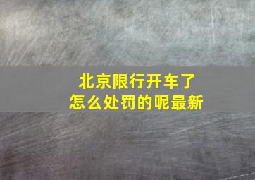 北京限行开车了怎么处罚的呢最新