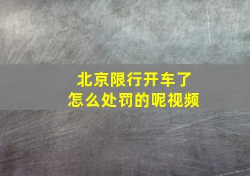 北京限行开车了怎么处罚的呢视频