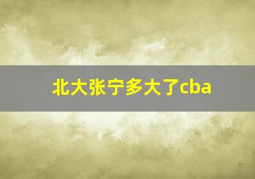 北大张宁多大了cba