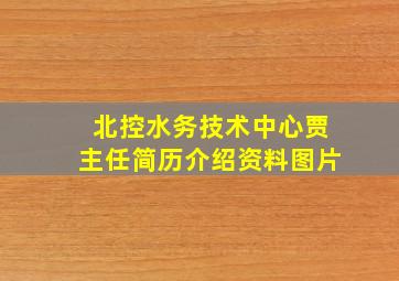 北控水务技术中心贾主任简历介绍资料图片