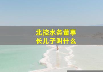 北控水务董事长儿子叫什么