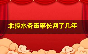 北控水务董事长判了几年