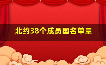 北约38个成员国名单量