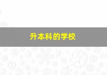 升本科的学校