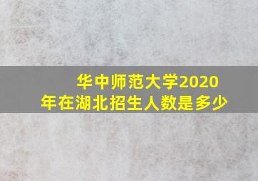 华中师范大学2020年在湖北招生人数是多少