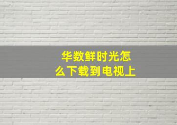 华数鲜时光怎么下载到电视上