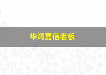 华鸿嘉信老板