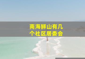 南海狮山有几个社区居委会