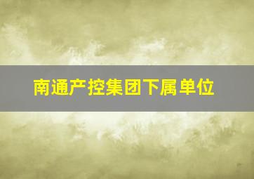 南通产控集团下属单位