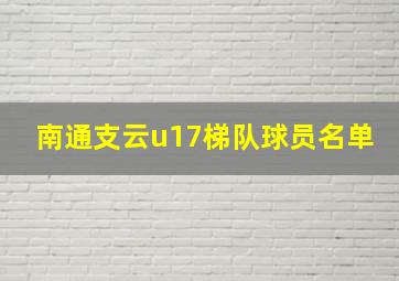 南通支云u17梯队球员名单