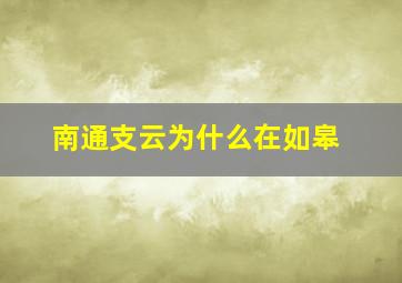 南通支云为什么在如皋