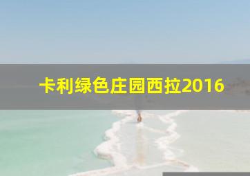 卡利绿色庄园西拉2016