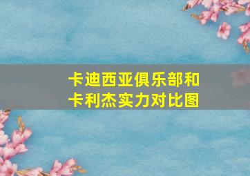 卡迪西亚俱乐部和卡利杰实力对比图