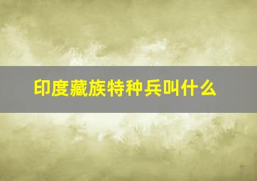 印度藏族特种兵叫什么