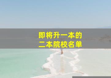 即将升一本的二本院校名单