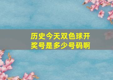 历史今天双色球开奖号是多少号码啊