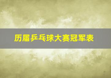 历届乒乓球大赛冠军表