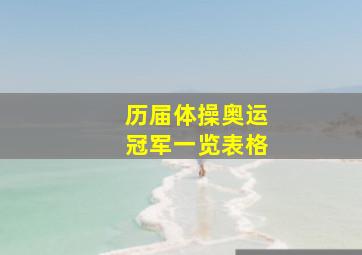 历届体操奥运冠军一览表格