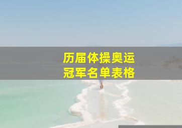 历届体操奥运冠军名单表格