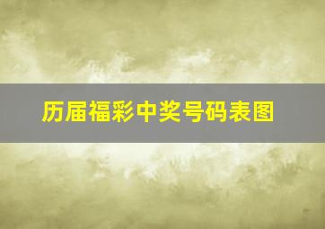 历届福彩中奖号码表图