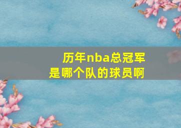 历年nba总冠军是哪个队的球员啊