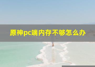 原神pc端内存不够怎么办