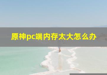 原神pc端内存太大怎么办