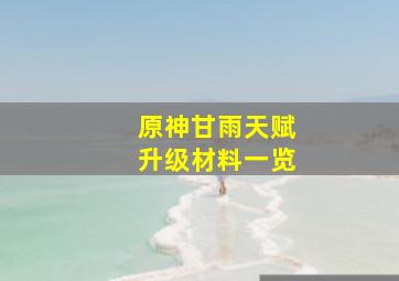 原神甘雨天赋升级材料一览