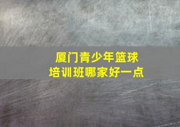 厦门青少年篮球培训班哪家好一点