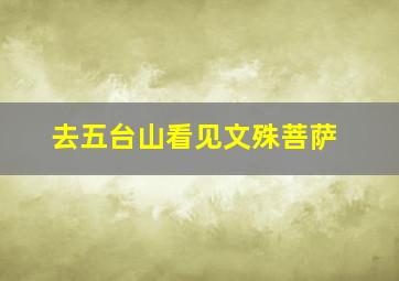 去五台山看见文殊菩萨