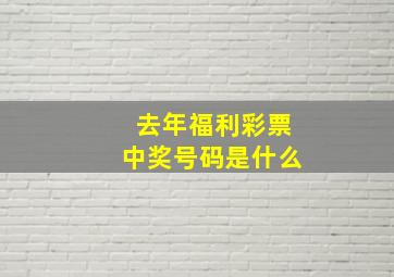 去年福利彩票中奖号码是什么