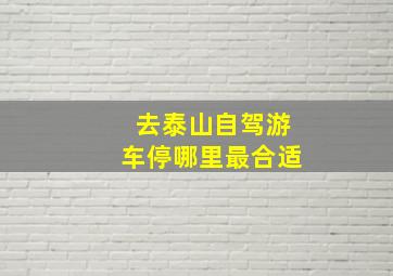 去泰山自驾游车停哪里最合适