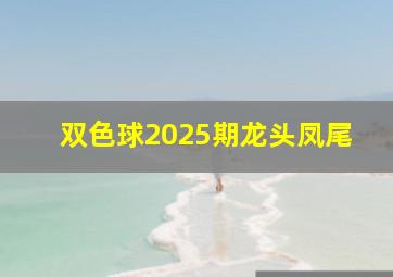 双色球2025期龙头凤尾