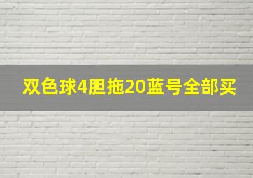 双色球4胆拖20蓝号全部买