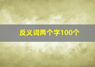 反义词两个字100个