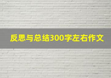 反思与总结300字左右作文