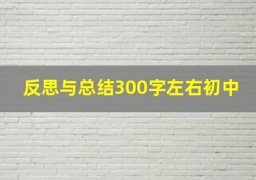 反思与总结300字左右初中