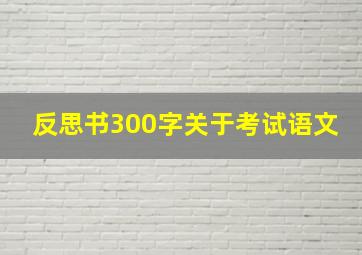 反思书300字关于考试语文