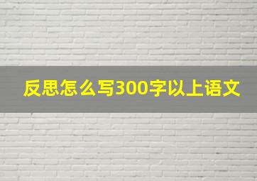 反思怎么写300字以上语文