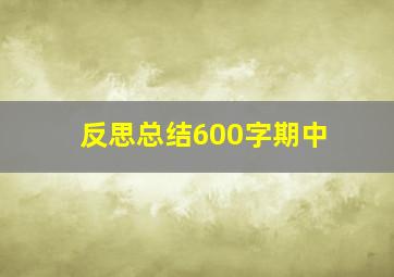 反思总结600字期中