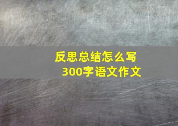 反思总结怎么写300字语文作文