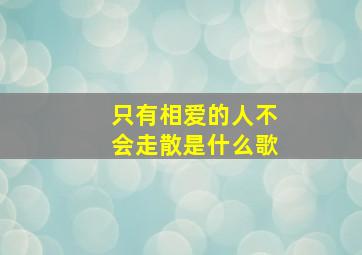 只有相爱的人不会走散是什么歌