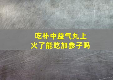 吃补中益气丸上火了能吃加参子吗