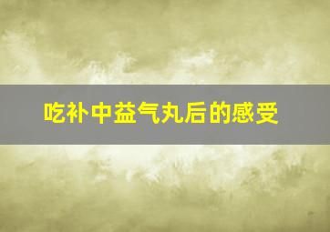 吃补中益气丸后的感受