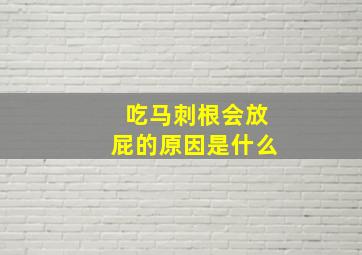 吃马刺根会放屁的原因是什么