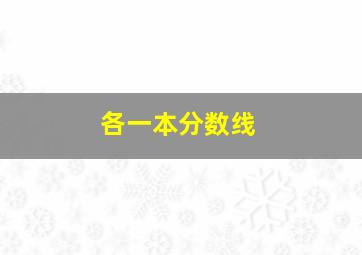 各一本分数线