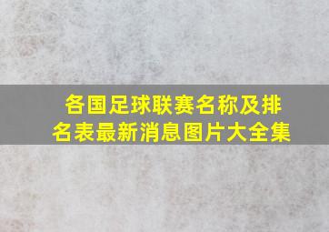 各国足球联赛名称及排名表最新消息图片大全集