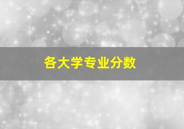 各大学专业分数