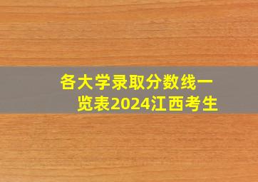 各大学录取分数线一览表2024江西考生