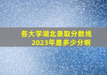 各大学湖北录取分数线2023年是多少分啊